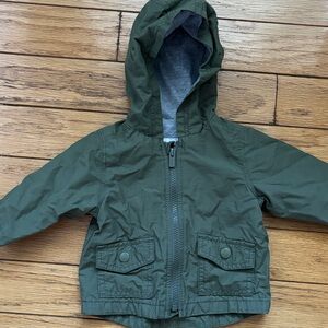 Old Navy baby 3-6 month olive hooded jacket
